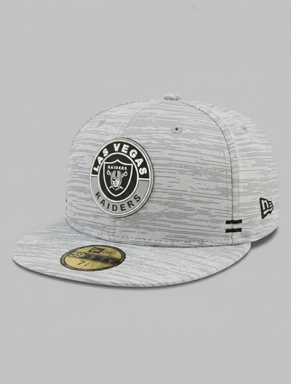 NWT Las Vegas Raiders New Era 59FIFTY Fitted Hat 7 1/4 Grey 2020 Sideline